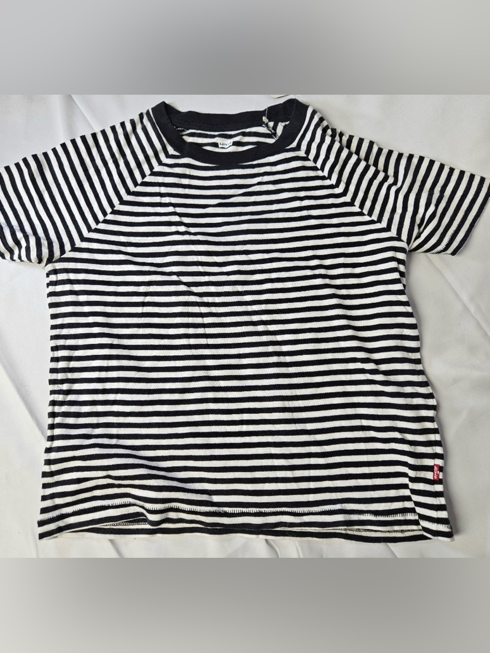 Levi's Black & White Striped Short Sleeve Tee